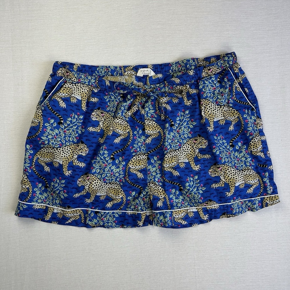 Anthropologie Print Fresh Bagheera Pajama Shorts Bottoms Blue Women 2X Lounge